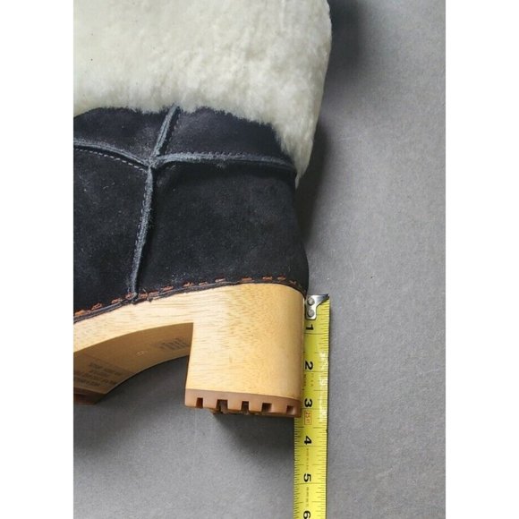 Mia Clogs Suede Ankle Boots Sheepskin Wood Size 9 Jildie - Picture 9 of 16